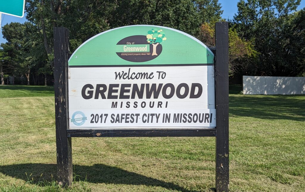 Greenwood mo sign